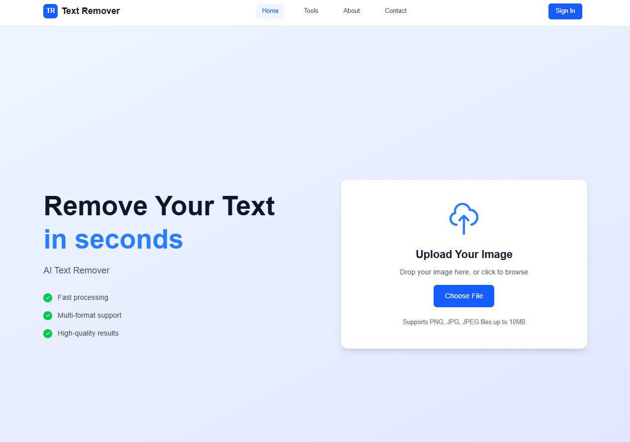 Text Remover application interface and features