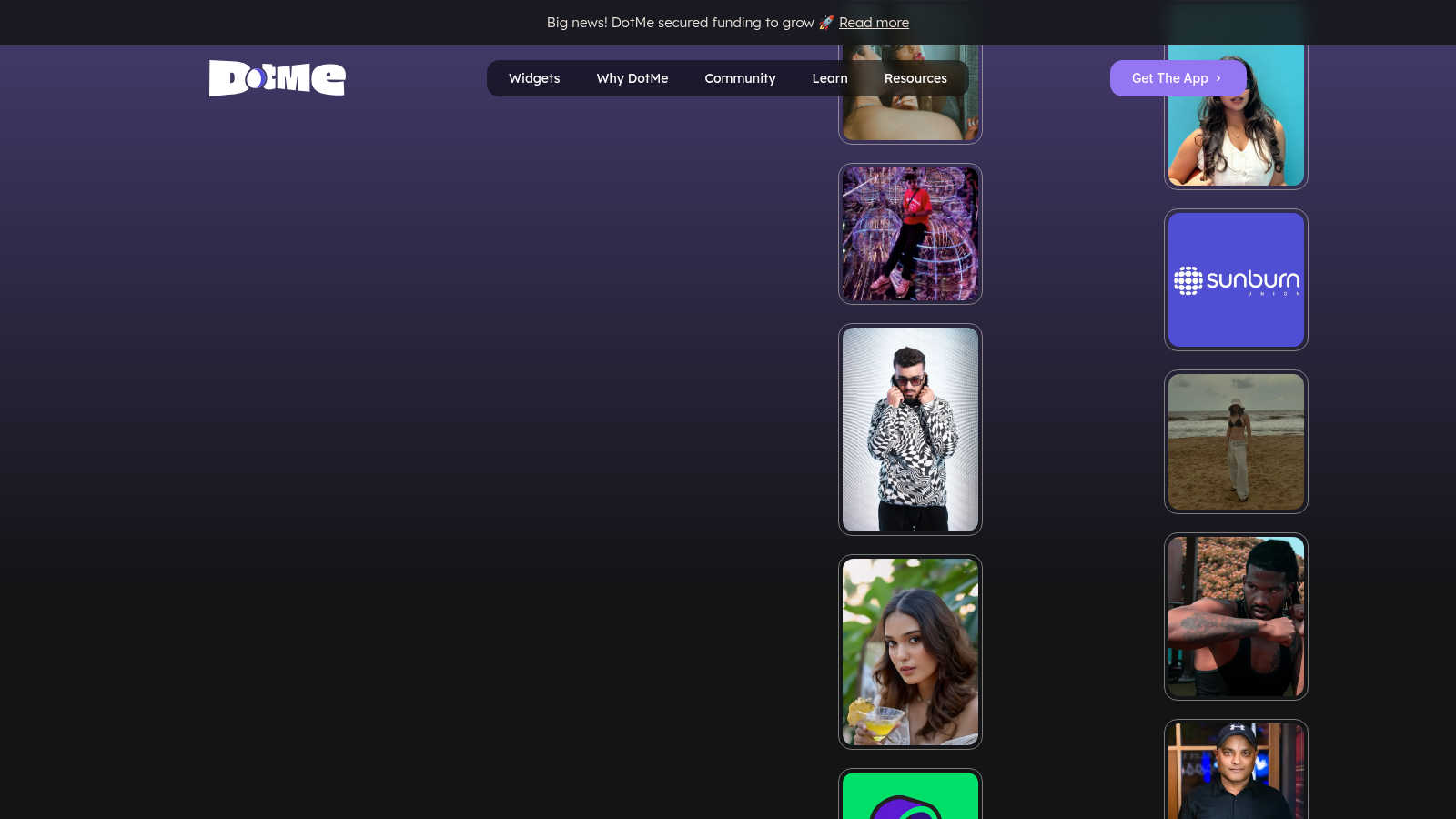 DotMe application interface and features