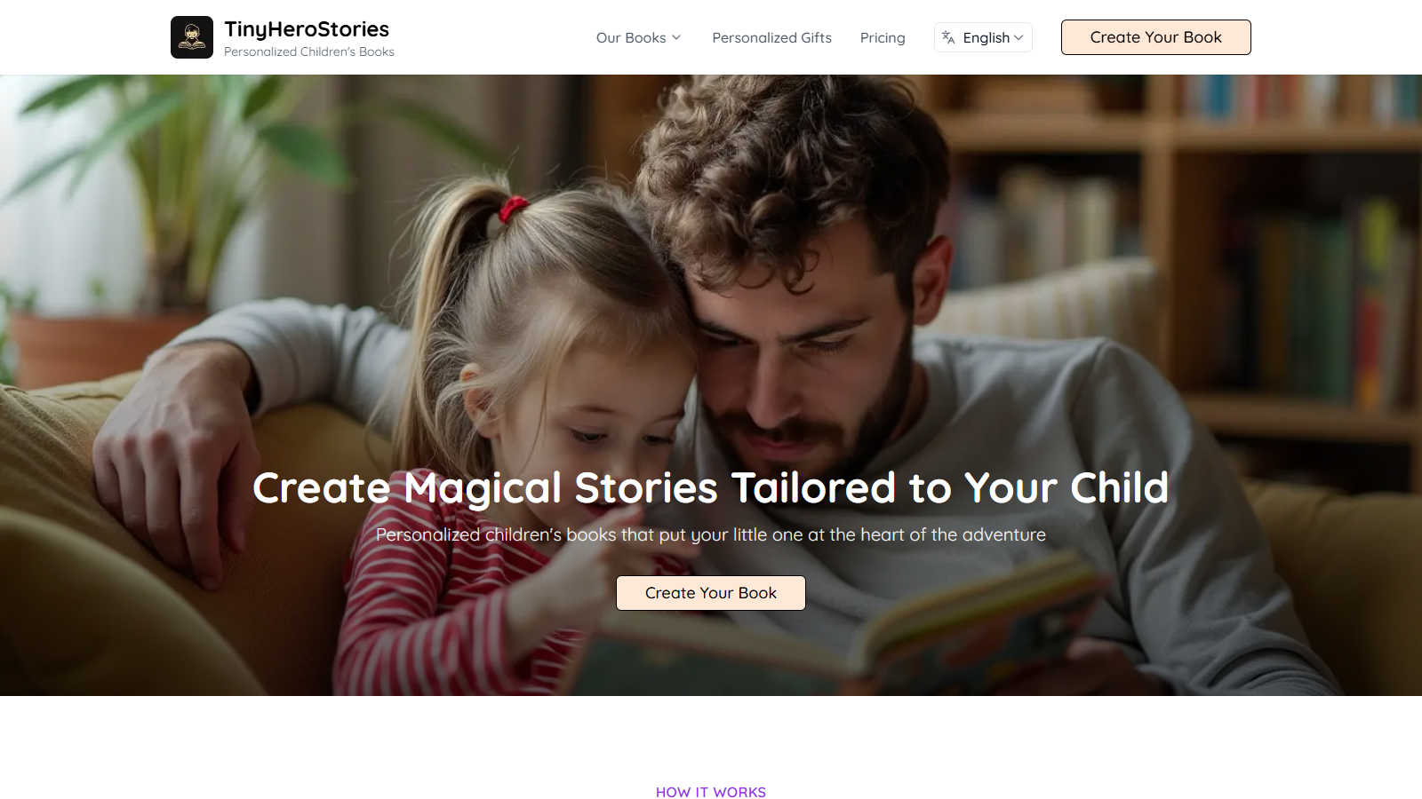 TinyHeroStories application interface and features