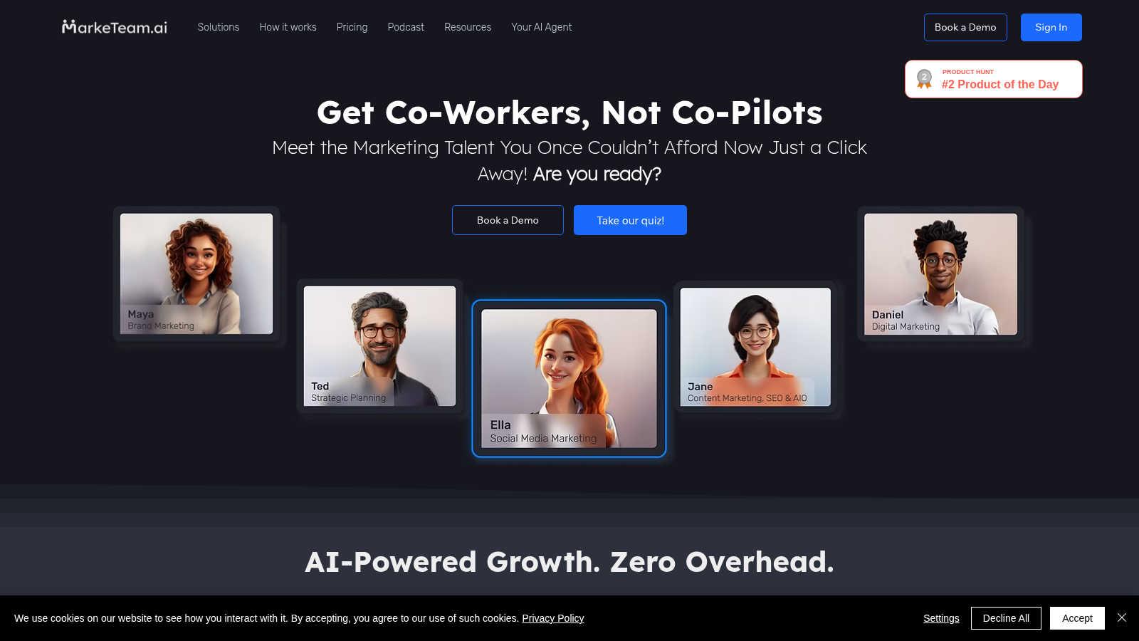 Marketeam.ai application interface and features