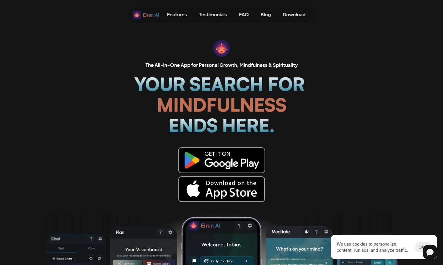 Eiren AI application interface and features