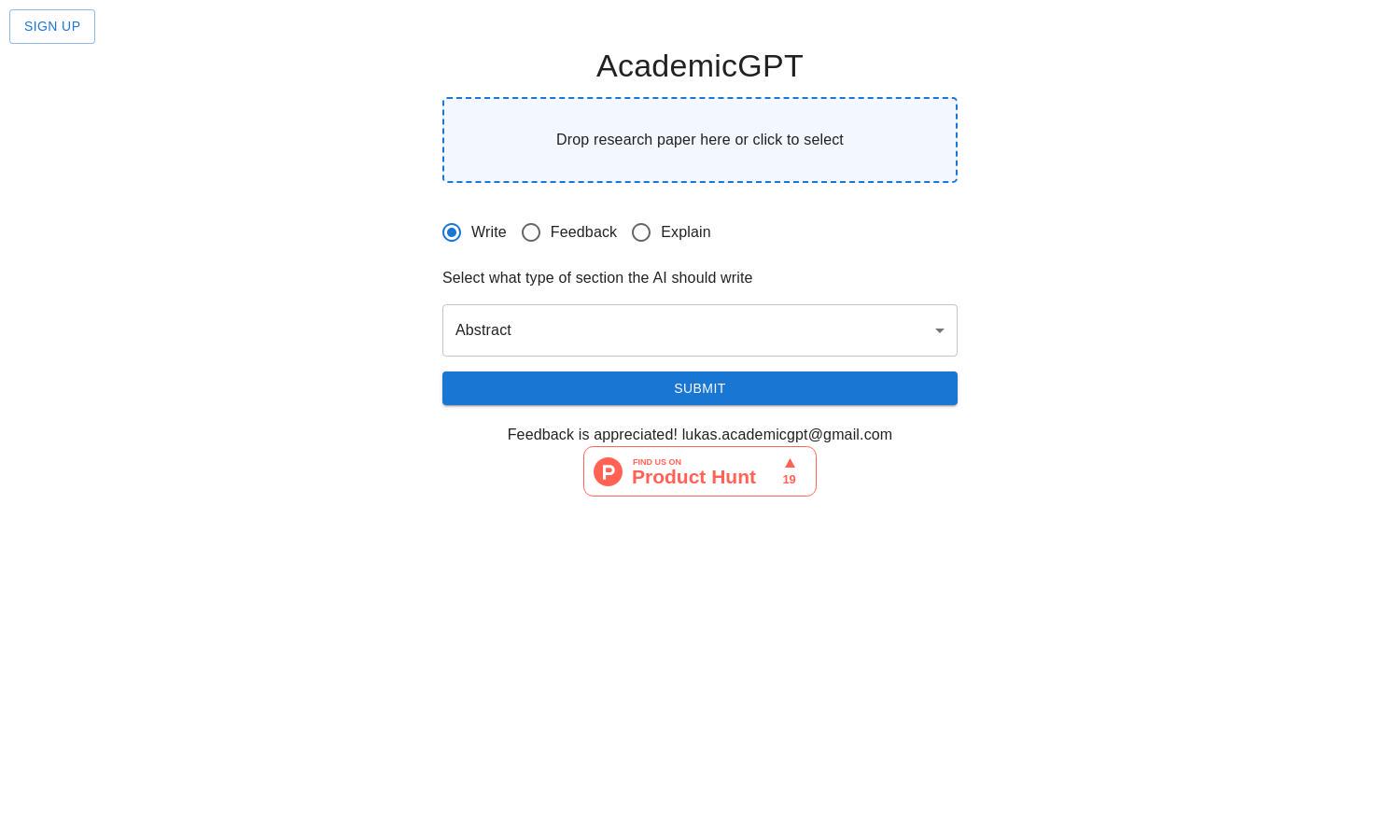 AcademicGPT Website