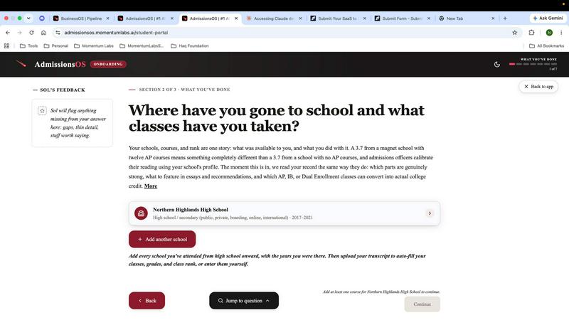 AdmissionsOS screenshot