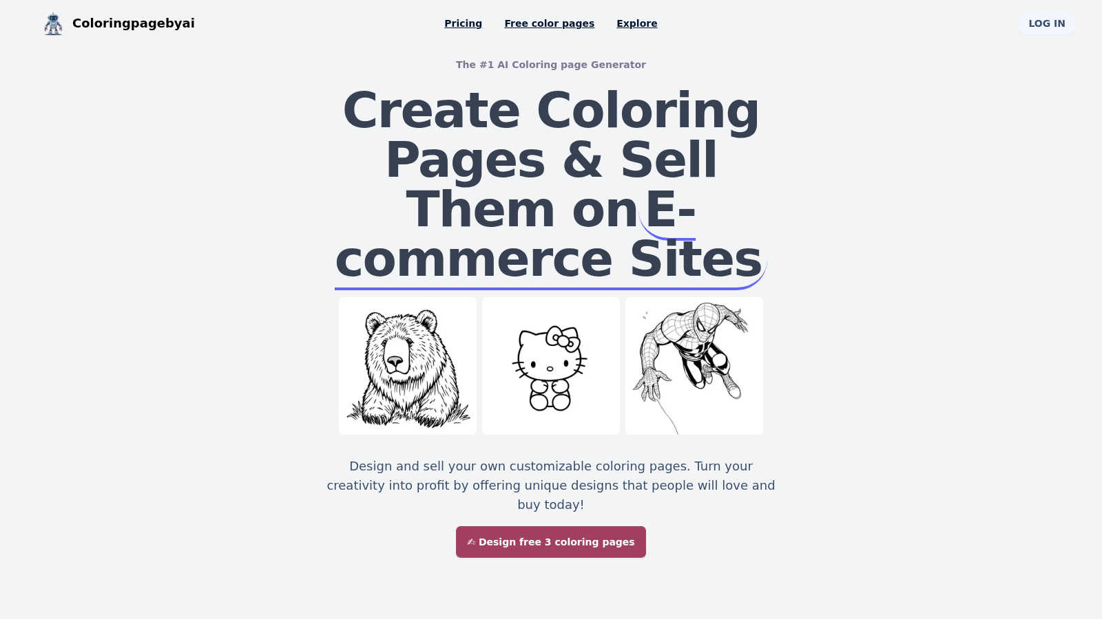 coloringpagebyai application interface and features