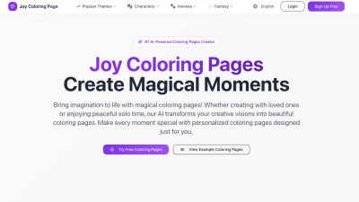 Joy Coloring Page - AI tool for Generative Art