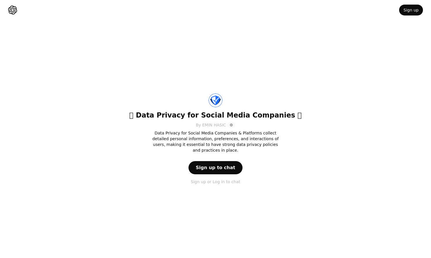 ChatGPT - 👑 Data Privacy for Social Media Companies 👑 Website