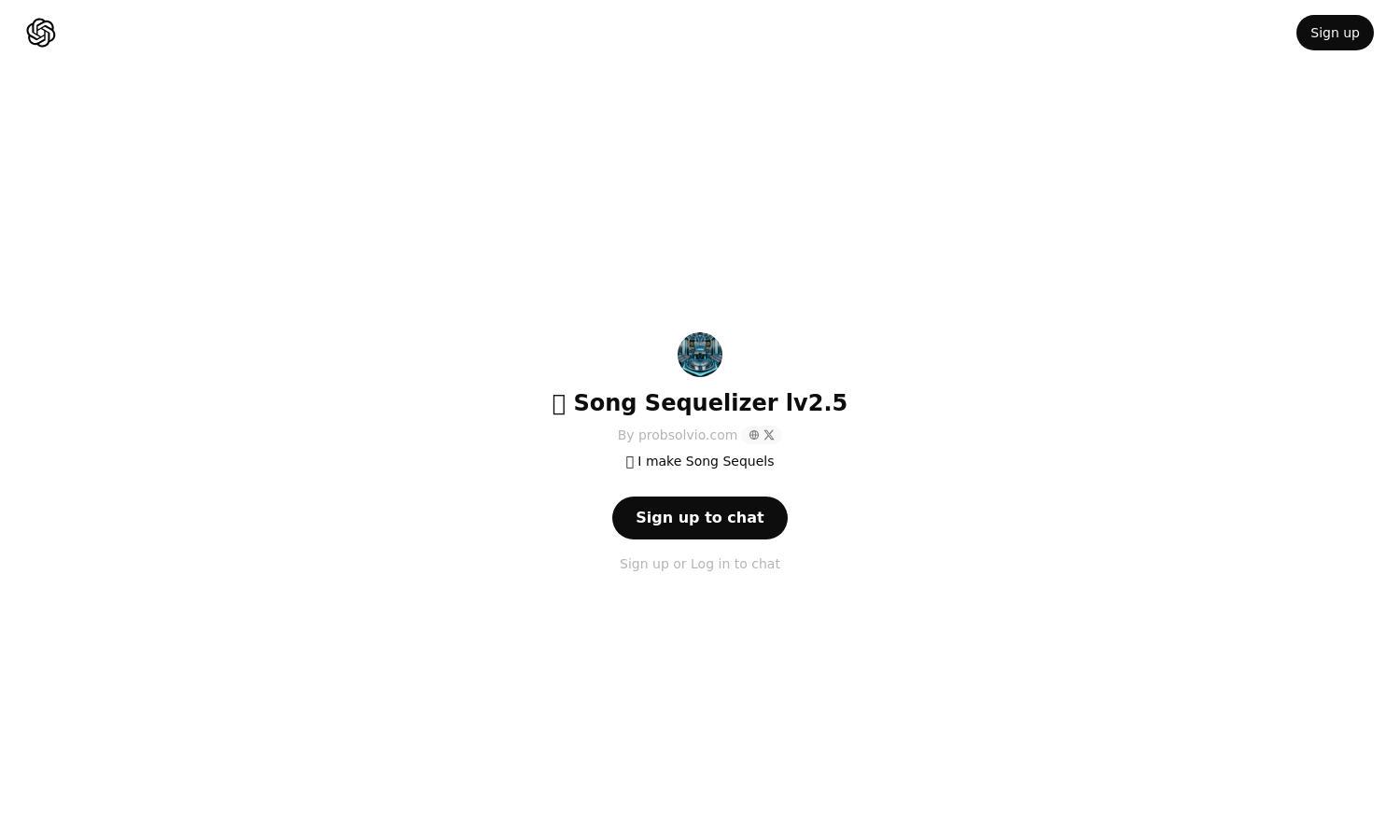 ChatGPT - 🎵 Song Sequelizer lv2.5 Website