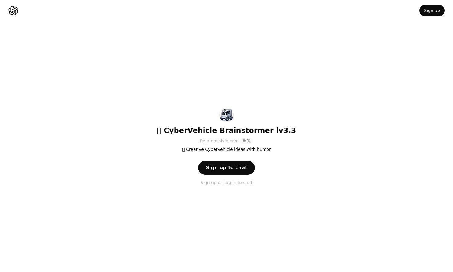 ChatGPT - 🛻 CyberVehicle Brainstormer lv3.3 Website