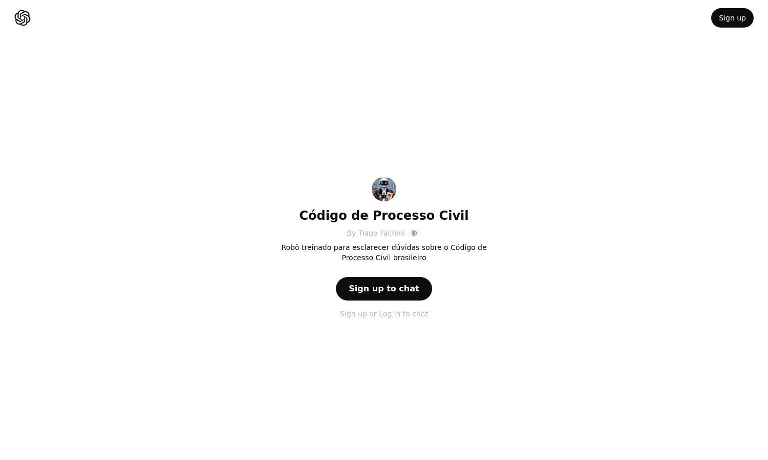 ChatGPT - Código de Processo Civil Website