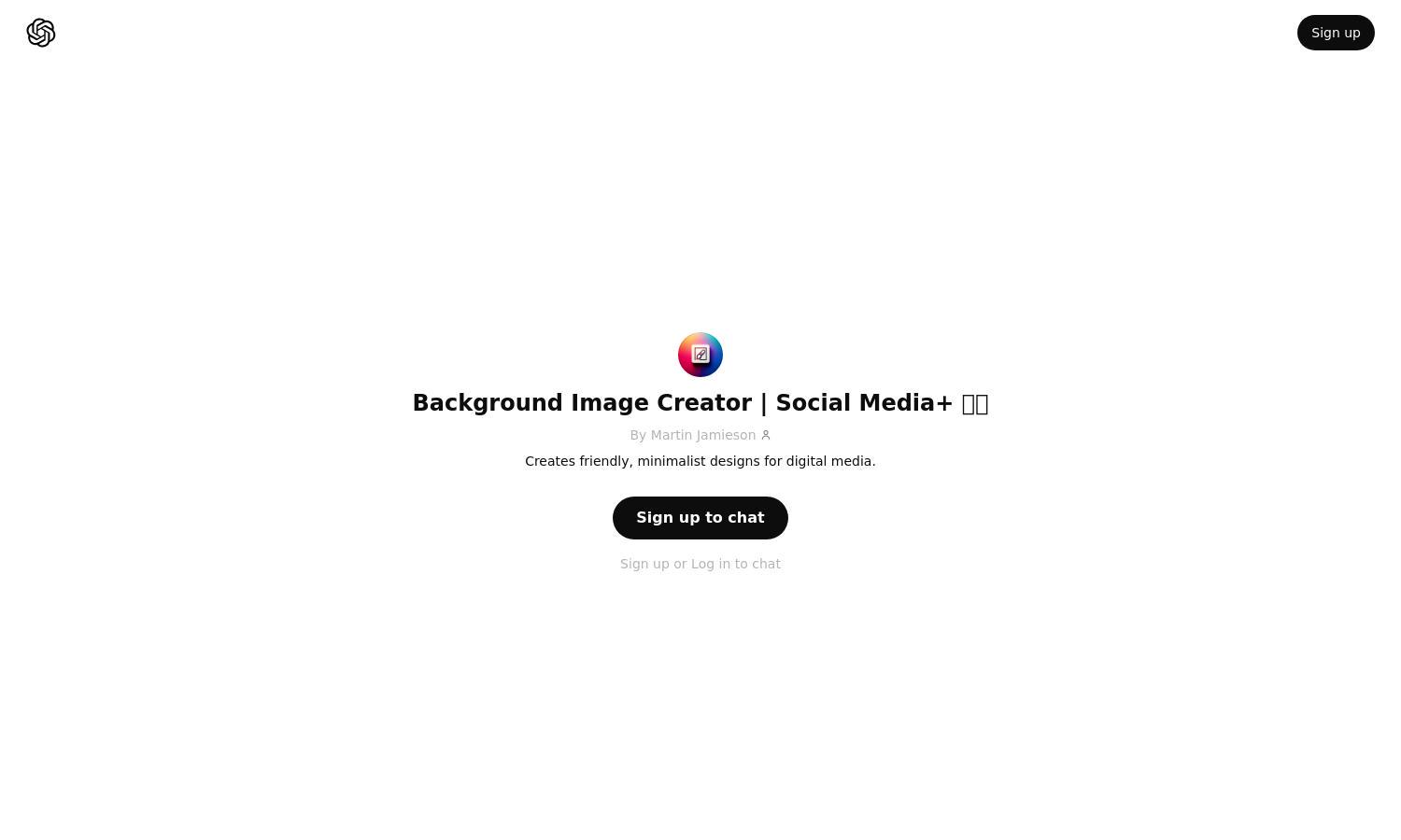 ChatGPT - Background Image Creator | Social Media+ 🎨🖼 Website