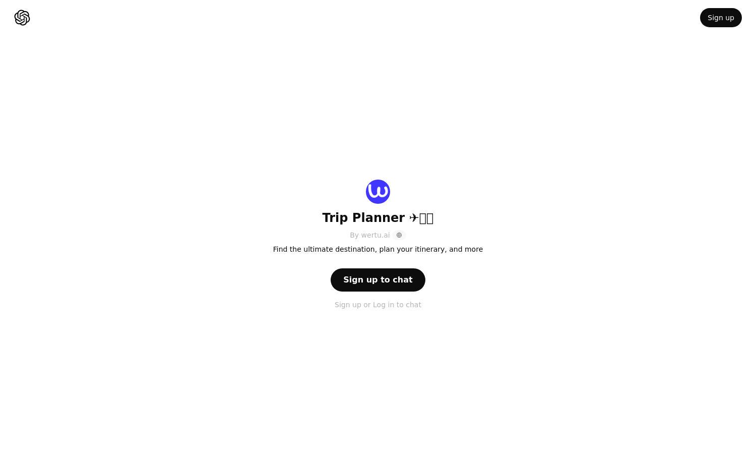 ChatGPT - Trip Planner ✈️🏖️🌄 Website