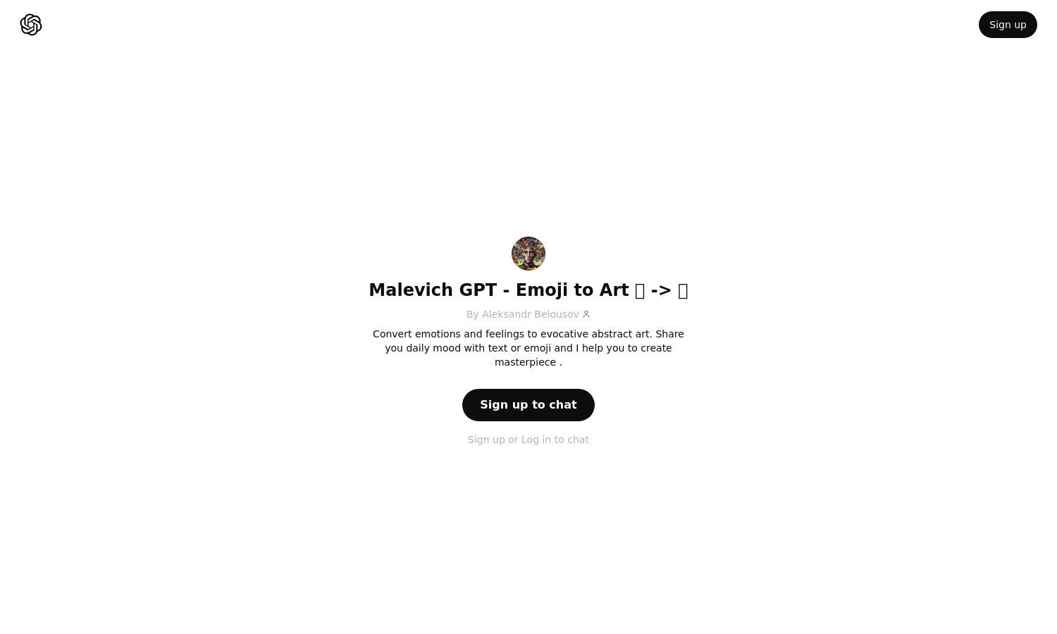 ChatGPT - Malevich GPT - Emoji to Art 🤯 -> 🎨 Website