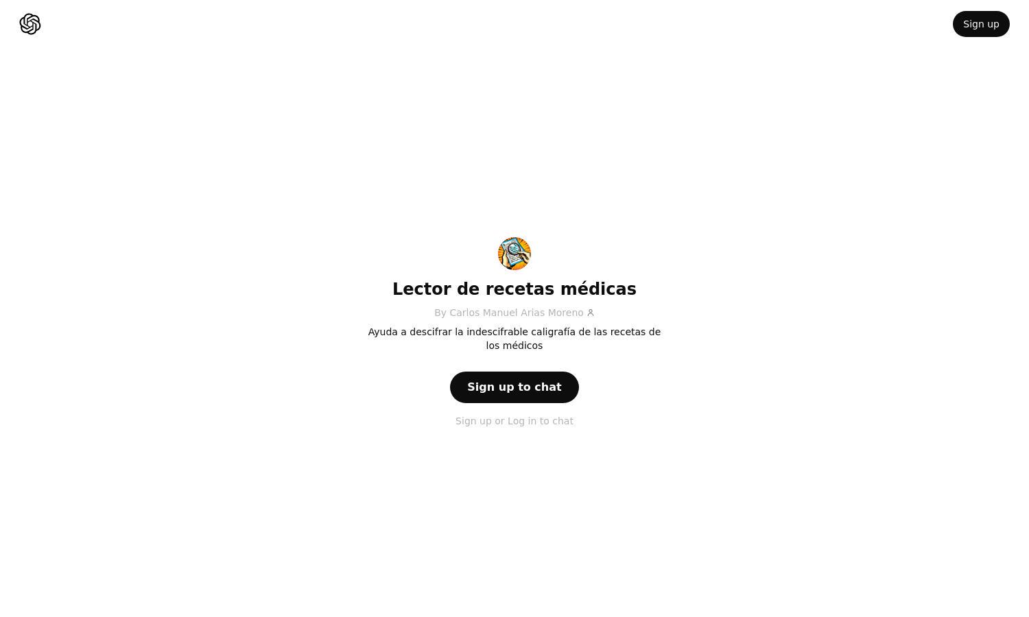 ChatGPT - Lector de recetas médicas Website