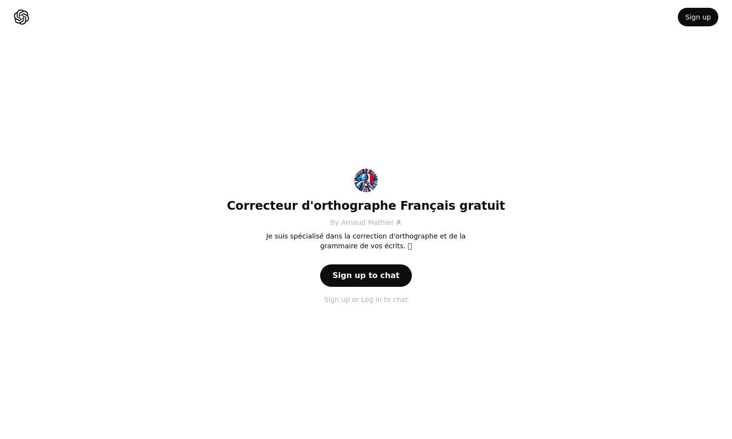 ChatGPT - Correcteur d'orthographe Français gratuit Website