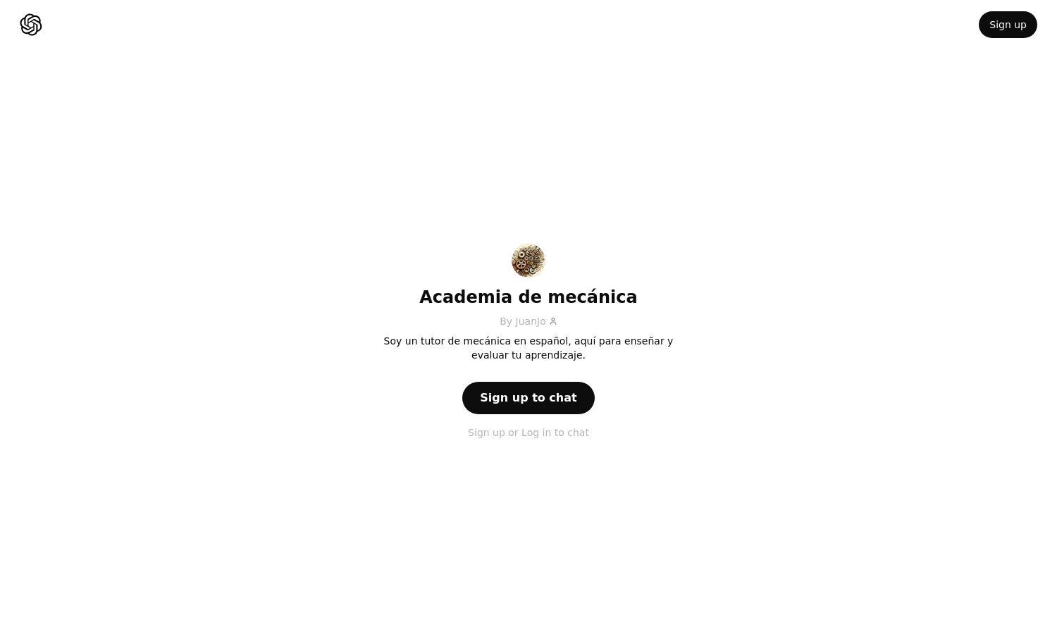 ChatGPT - Academia de mecánica Website