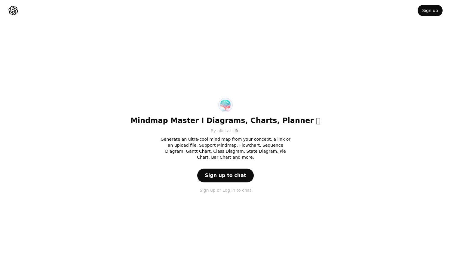 ChatGPT - Mindmap Master I Diagrams, Charts, Planner 🧠 Website