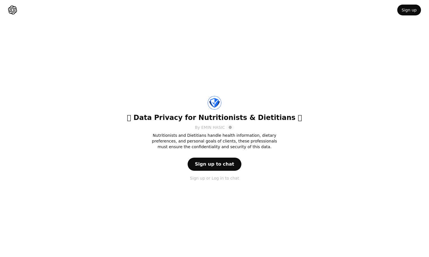 ChatGPT - 👑 Data Privacy for Nutritionists & Dietitians 👑 Website