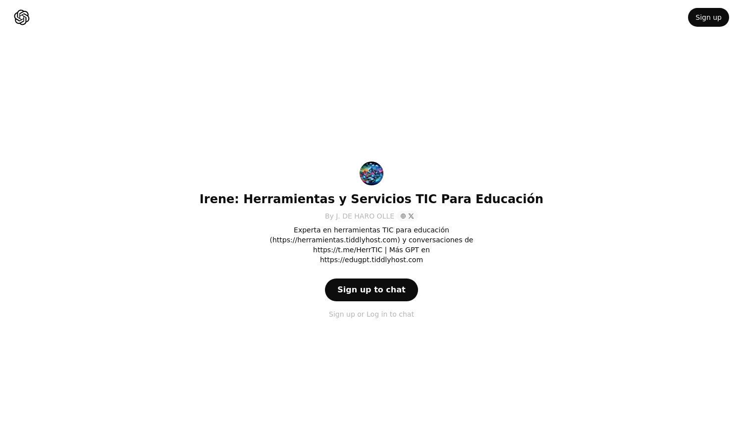 ChatGPT - Irene: Herramientas y Servicios TIC Para Educación Website