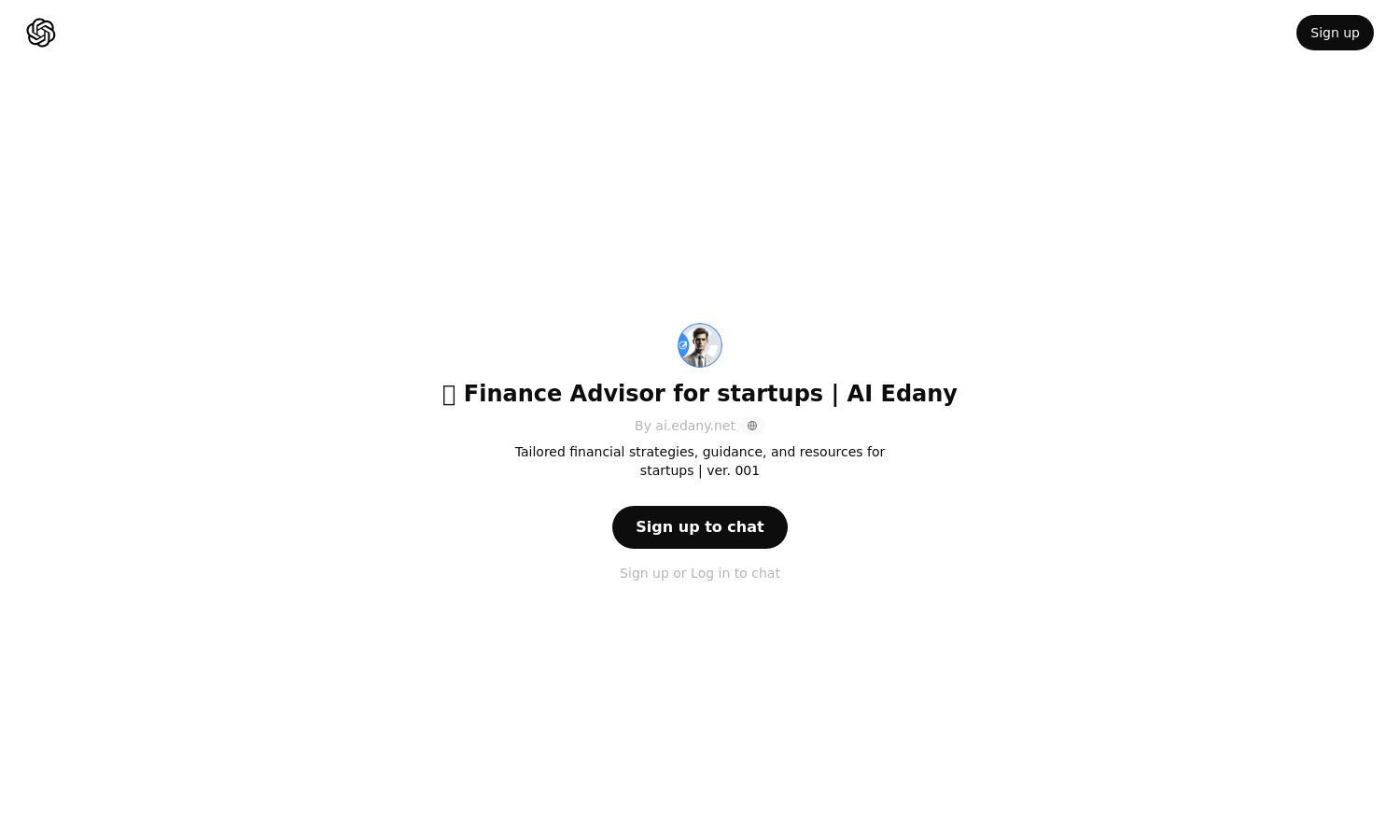 ChatGPT - 🔵 Finance Advisor for startups | AI Edany Website