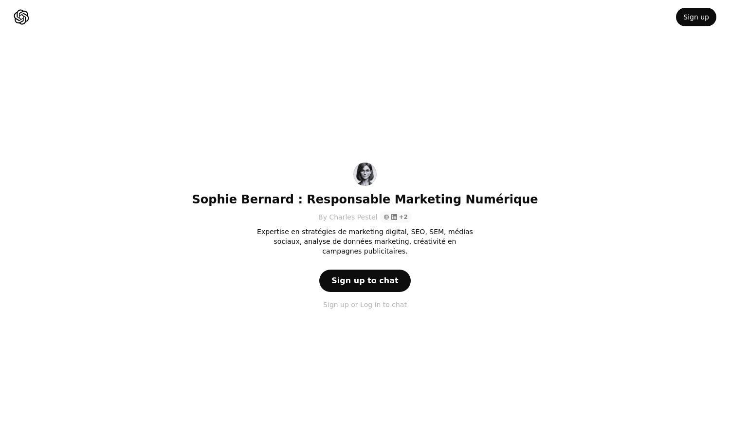 ChatGPT - Sophie Bernard : Responsable Marketing Numérique Website