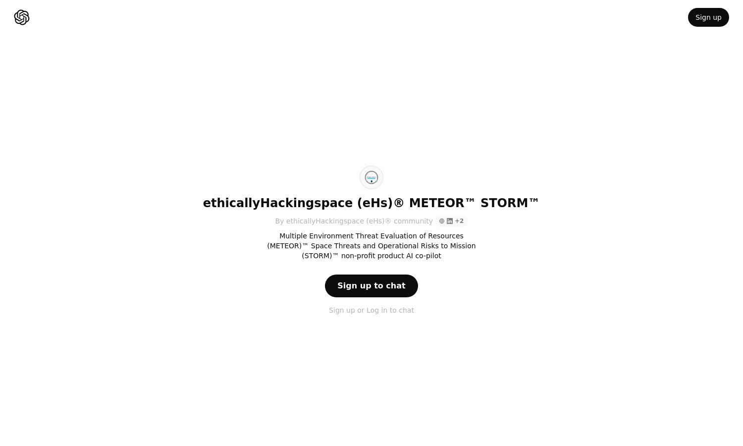 ChatGPT - ethicallyHackingspace (eHs)® METEOR™ STORM™ Website