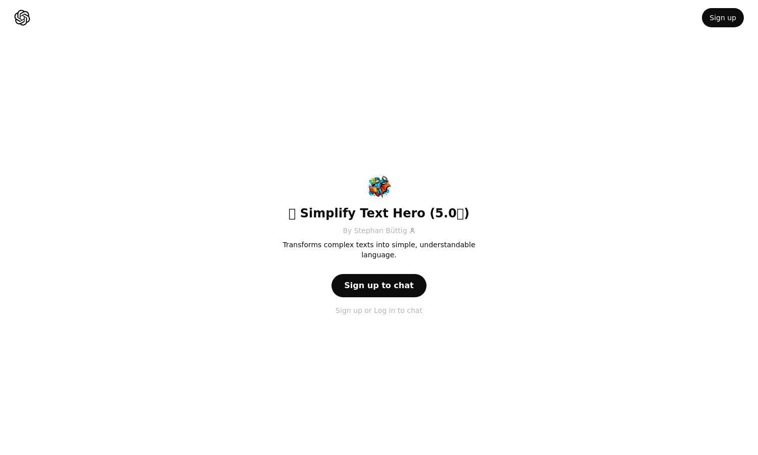 ChatGPT - 📰 Simplify Text Hero (5.0⭐) Website