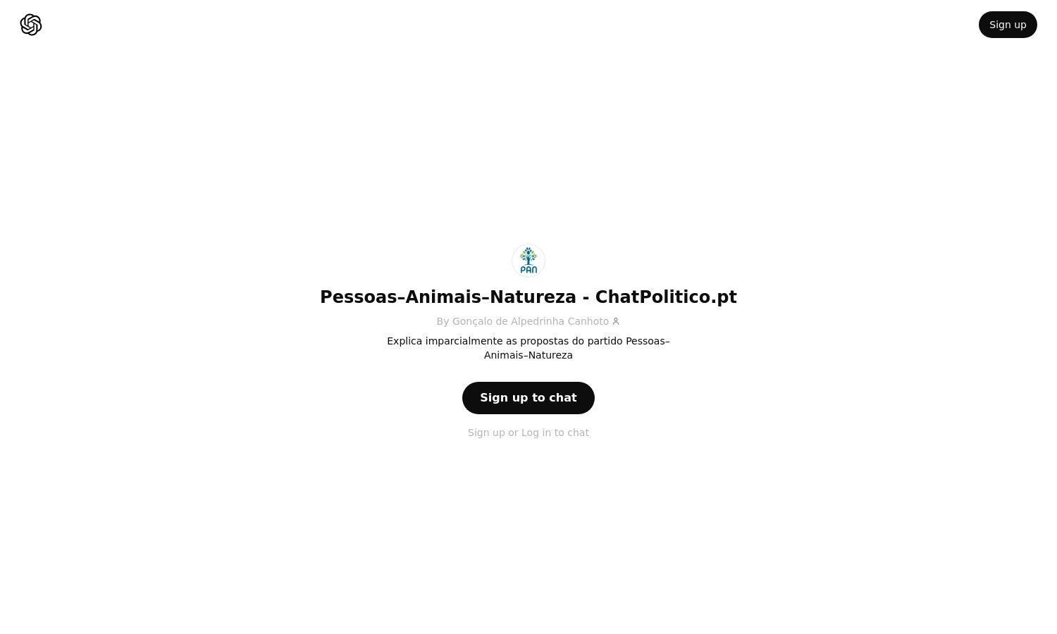 ChatGPT - Pessoas–Animais–Natureza - ChatPolitico.pt Website