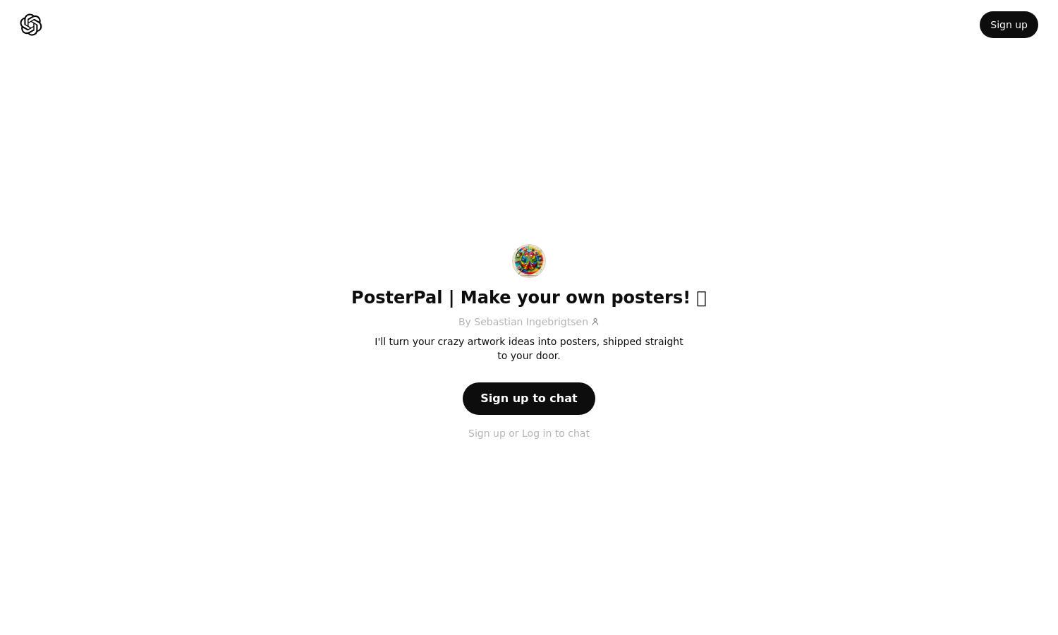 ChatGPT - PosterPal  |  Make your own posters! 🎨 Website