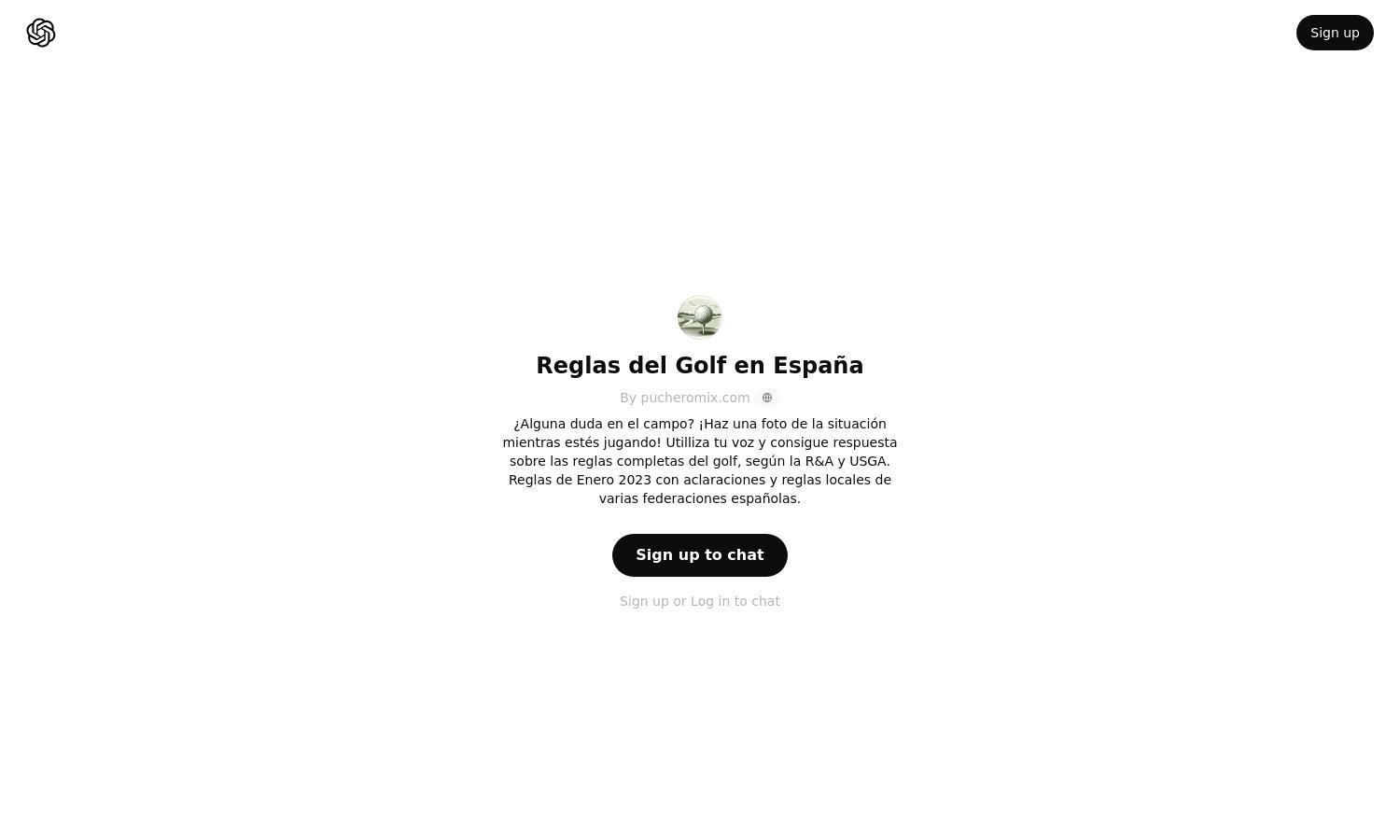 ChatGPT - Reglas del Golf en España Website