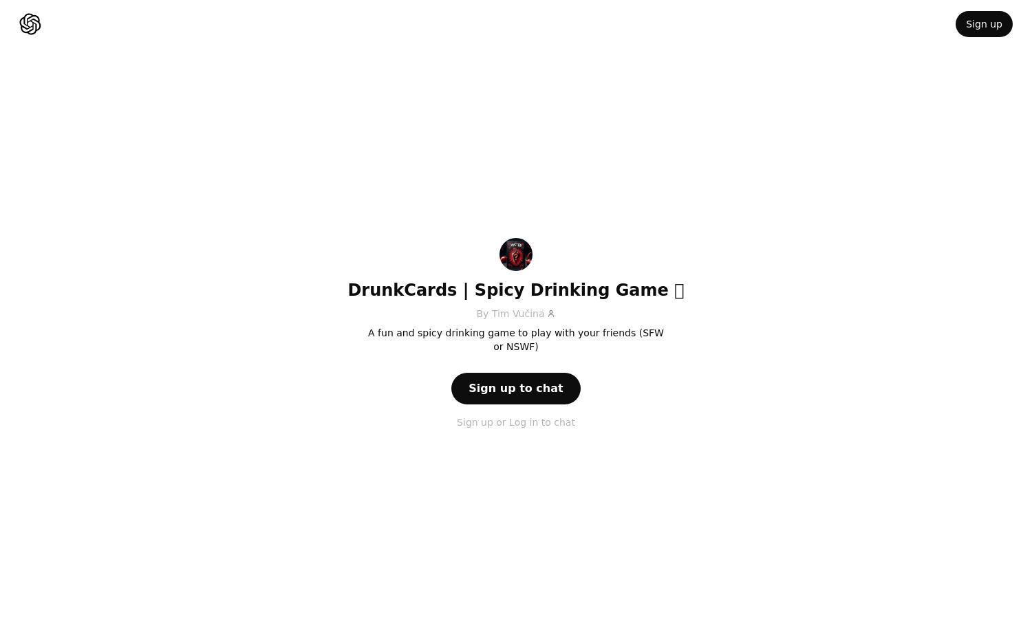 ChatGPT - DrunkCards | Spicy Drinking Game 🌶️ Website