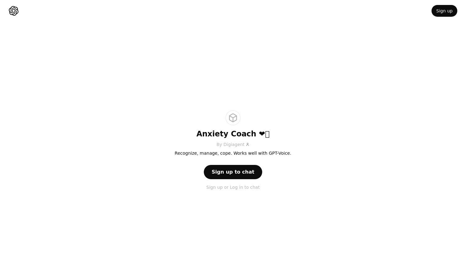 ChatGPT - Anxiety Coach ❤️‍🔥 Website