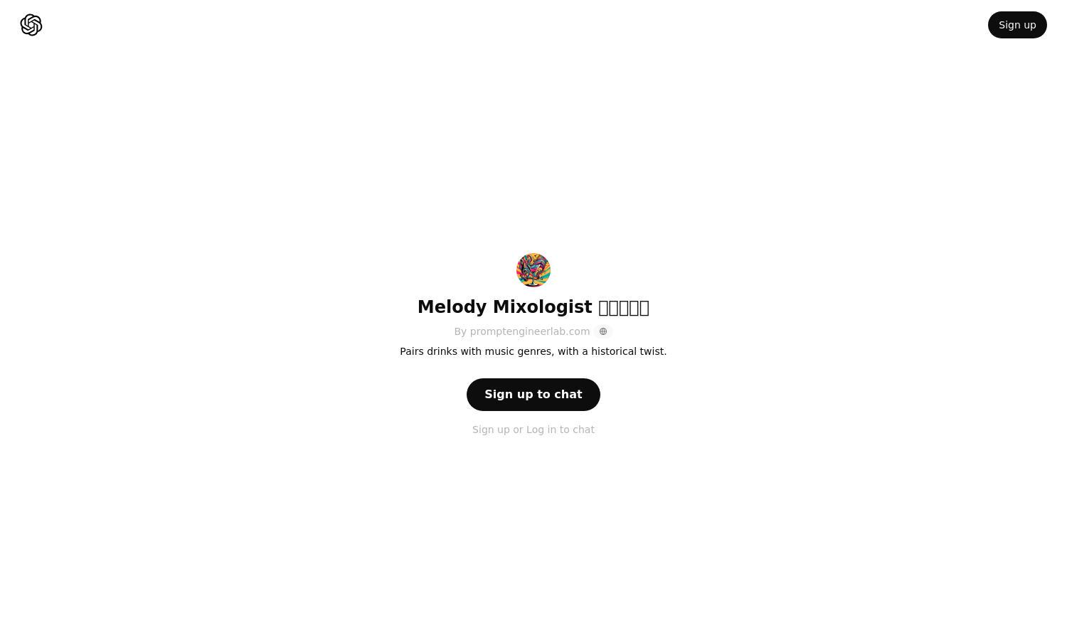 ChatGPT - Melody Mixologist 🍸🥂🧋🍹🥃 Website