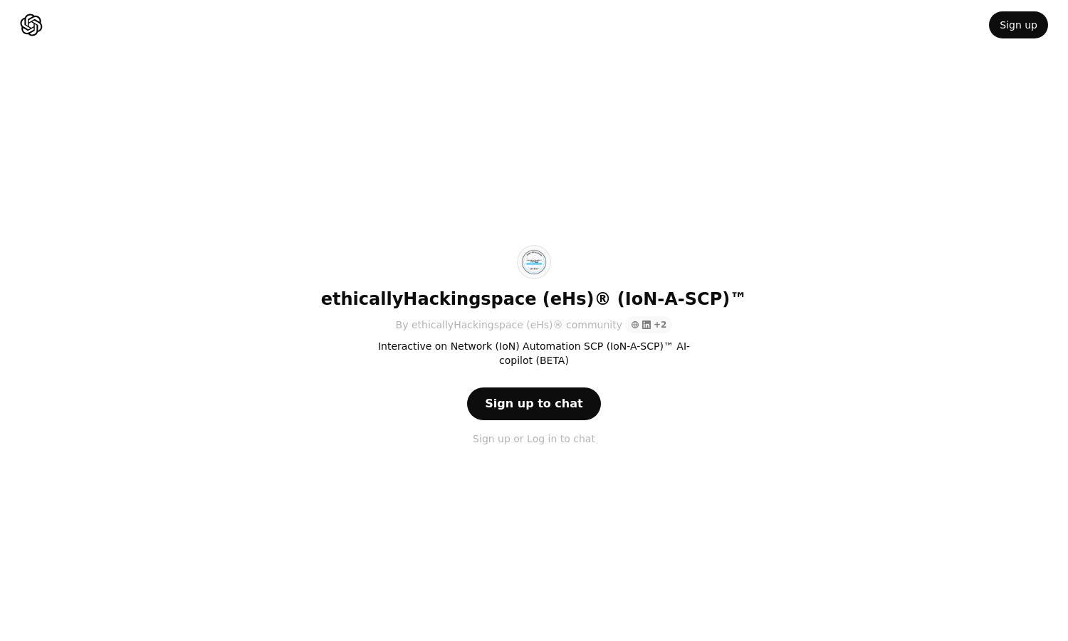 ChatGPT - ethicallyHackingspace (eHs)® (IoN-A-SCP)™ Website