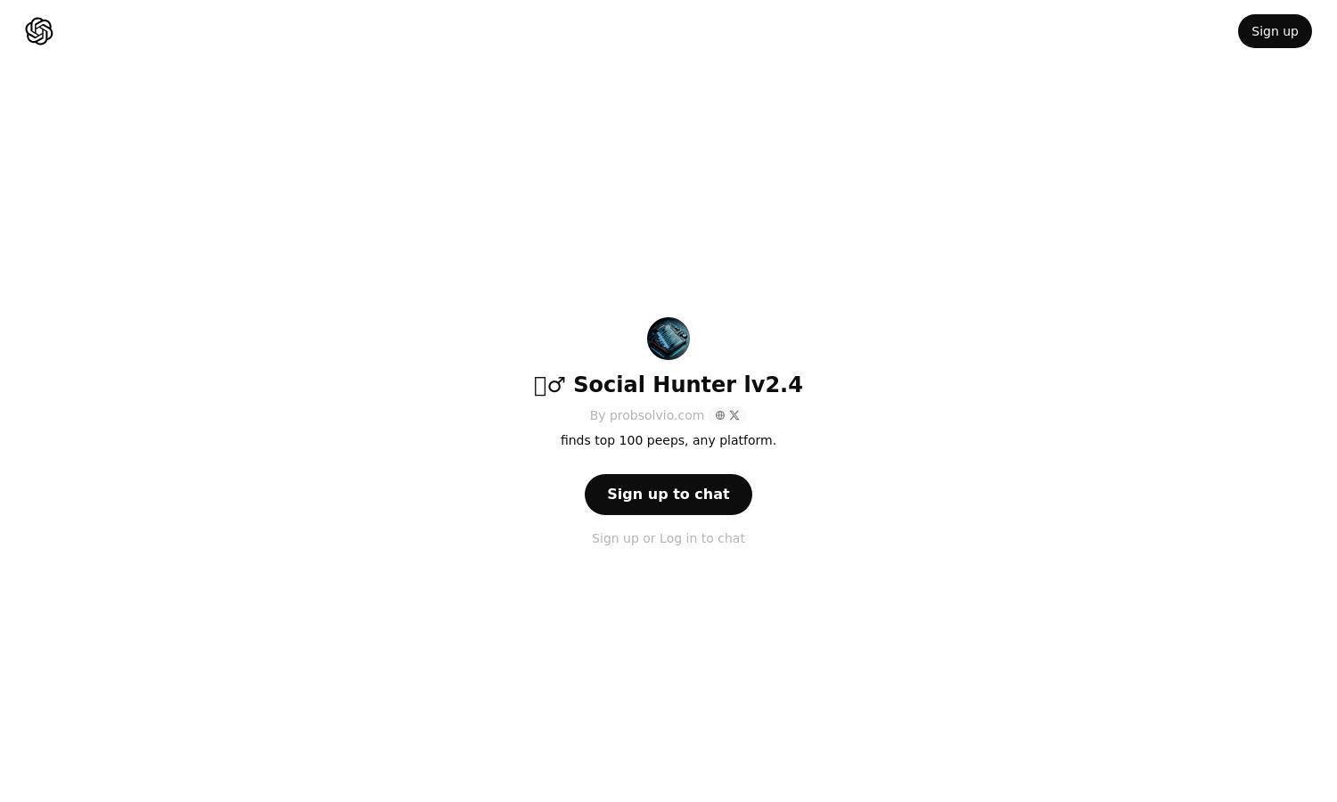 ChatGPT - 🕵‍♂️ Social Hunter  lv2.4 Website