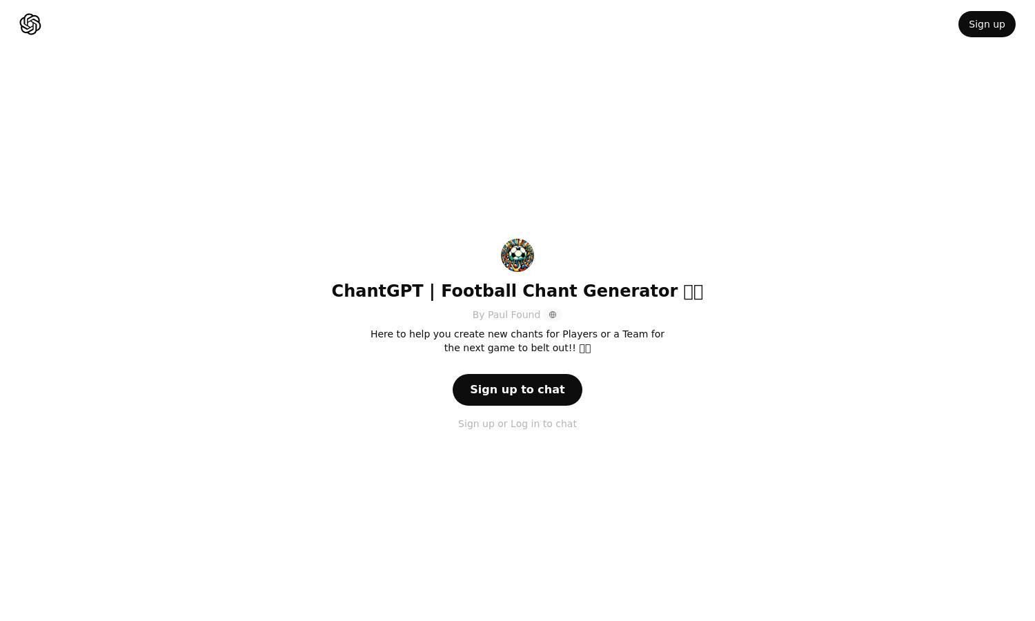 ChatGPT - ChantGPT | Football Chant Generator ⚽🏆 Website