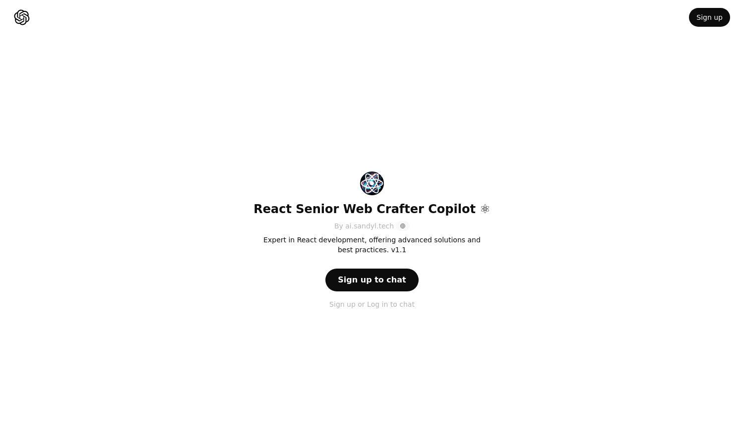 ChatGPT - React Senior Web Crafter Copilot ⚛️ Website