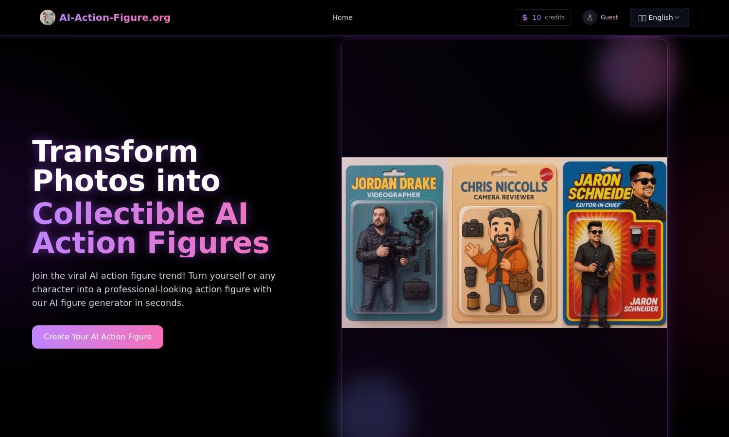 AI Action Figure Creator Website