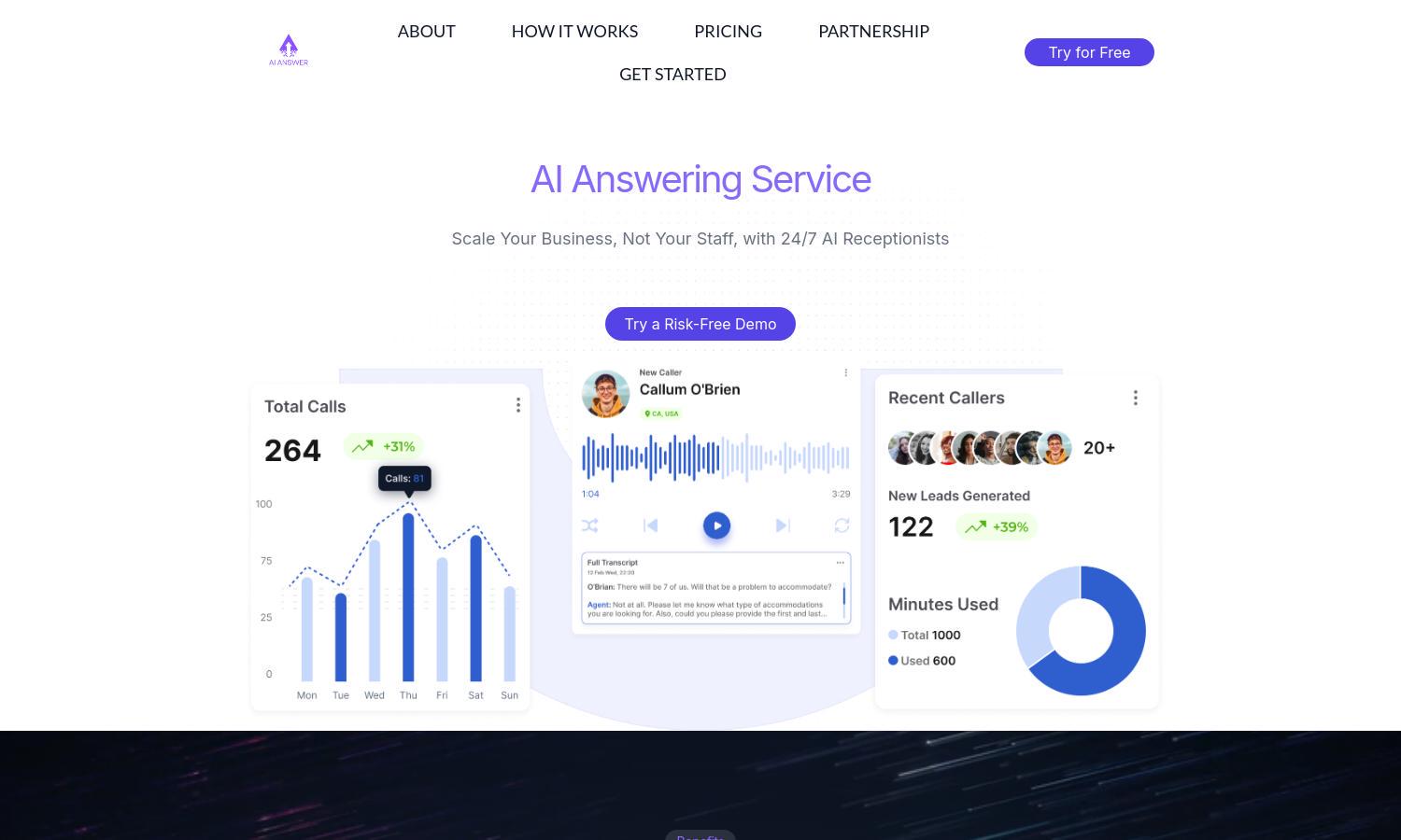 AI Answering Service Website