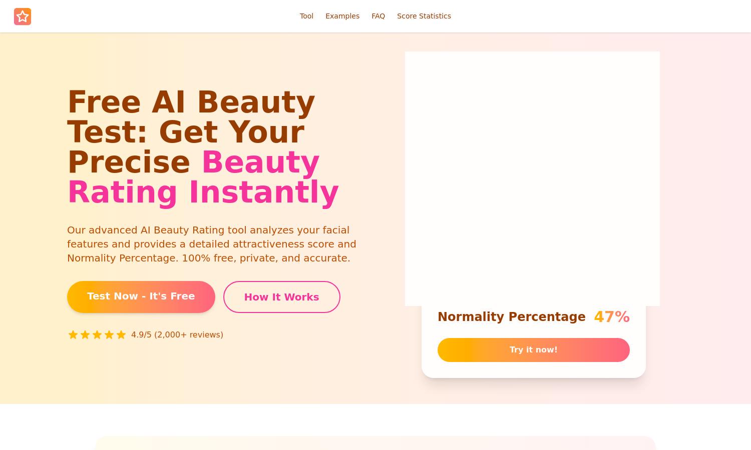 AI Beauty Test Website