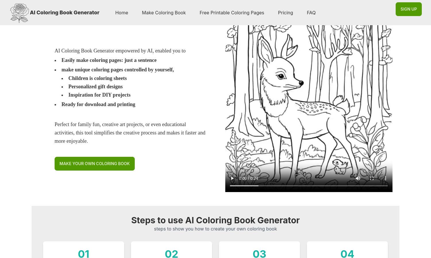 AI Coloring Book Generator Website