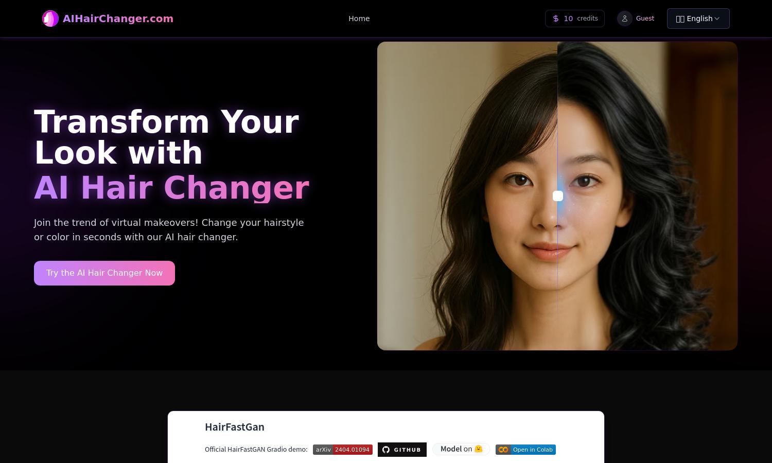 AI Hair Changer Website