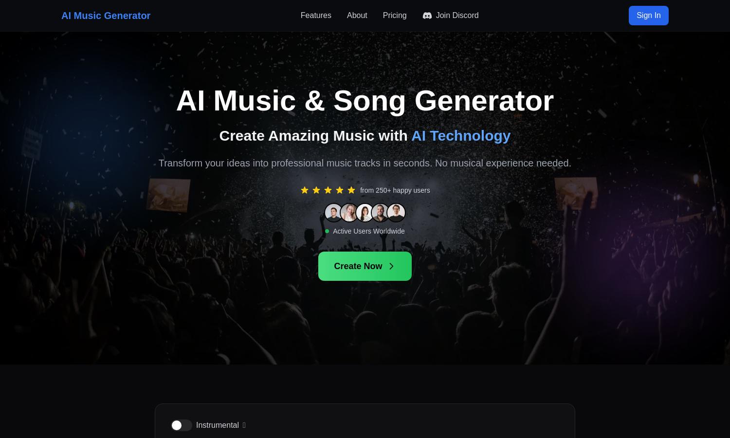 AI Music Generator Website