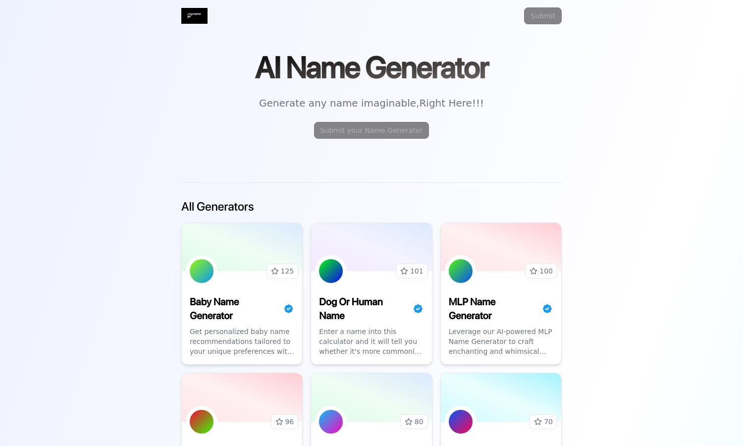 AI Name Generator Website