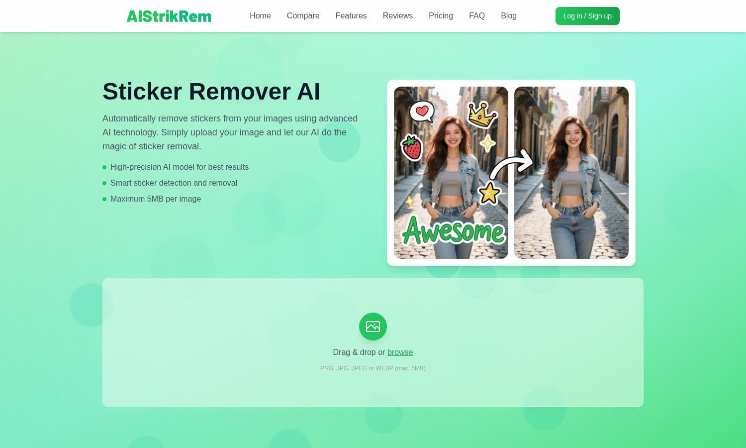 AI Sticker Remover Website