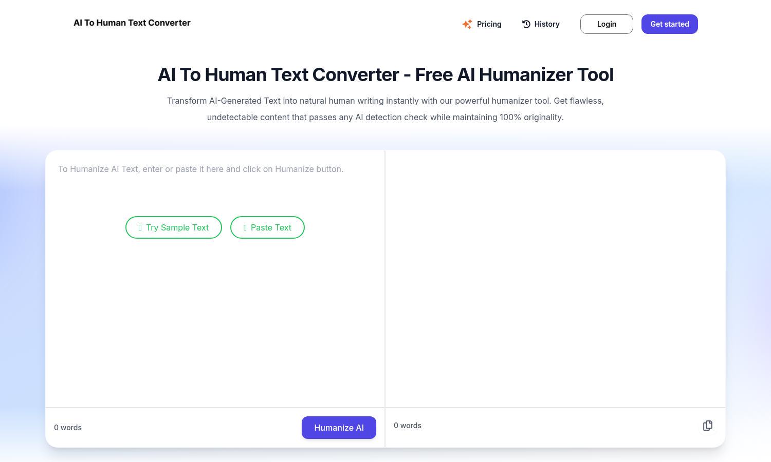 AI To Human Text Converter Website