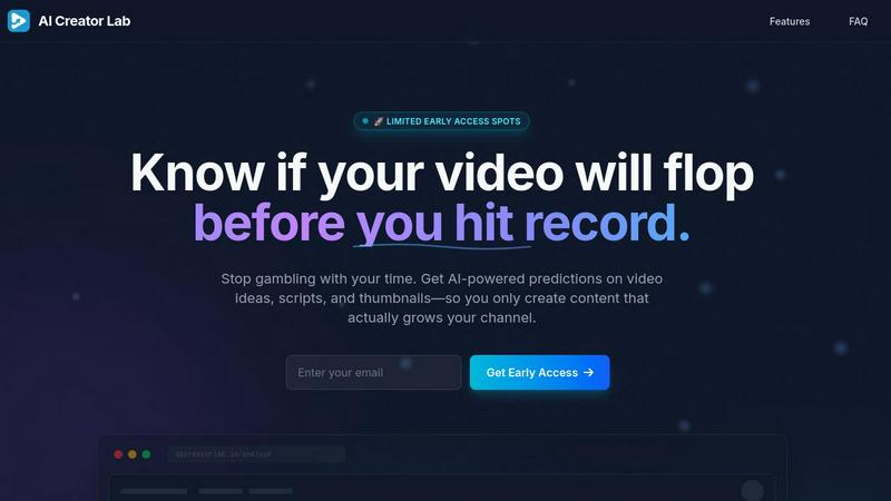 AI Creator Lab application interface and features