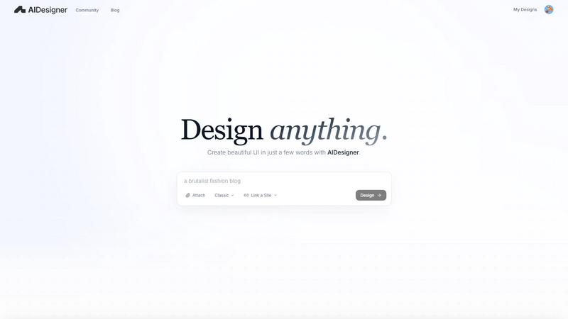 AI Designer application interface and features