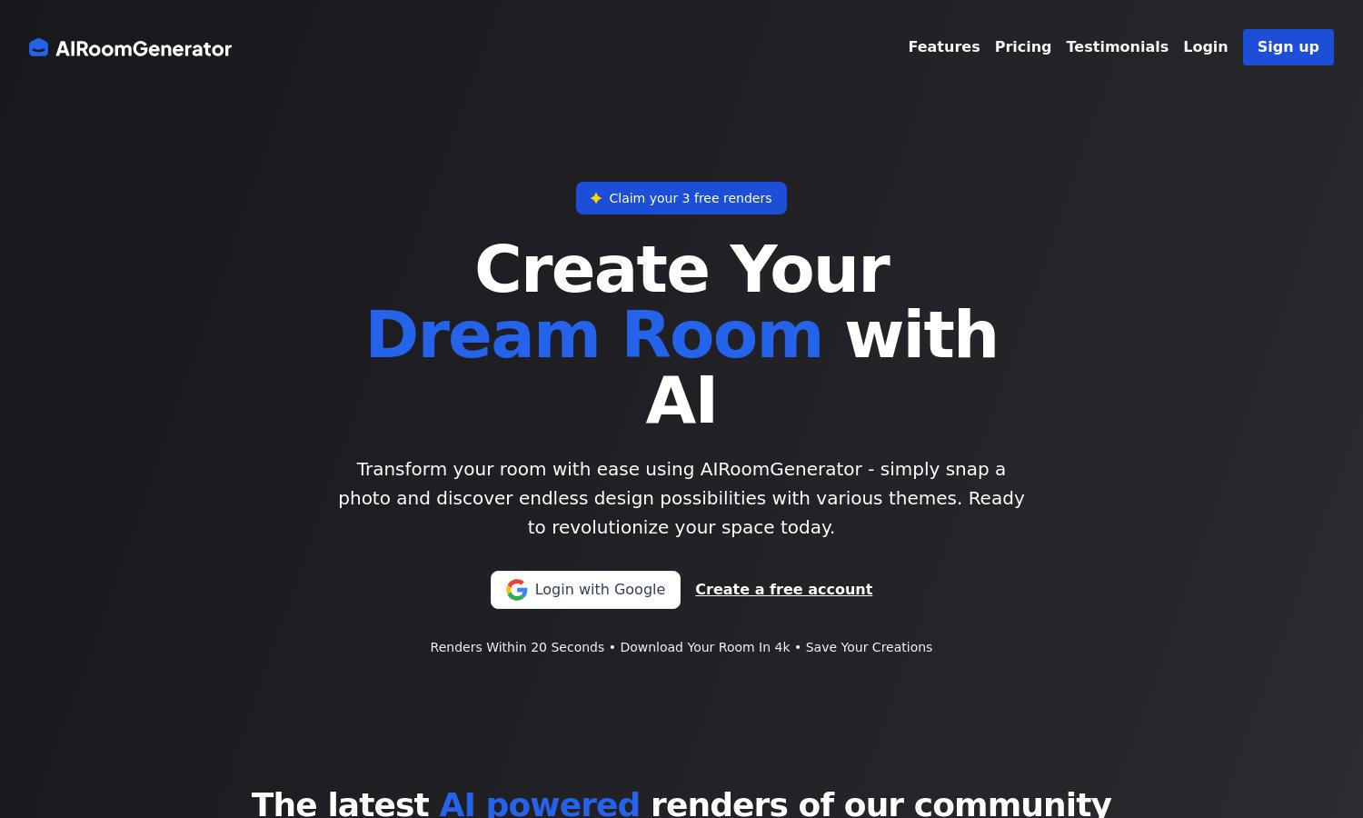 AIRoomGenerator Website