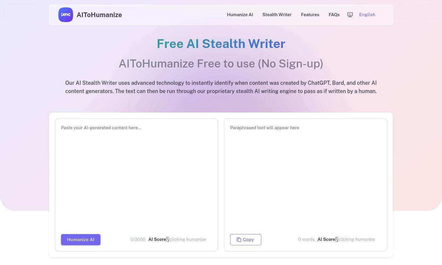 AIToHumanize Website