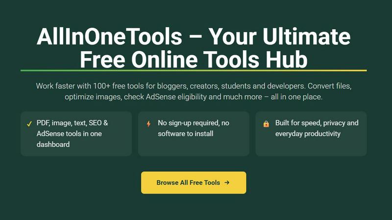 AllInOneTools application interface and features